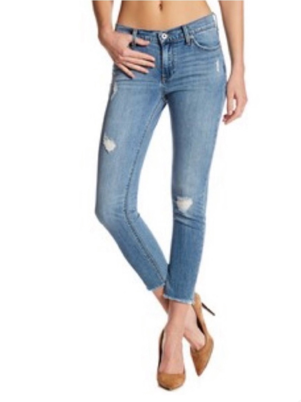 Lucky Brand Charlie Distressed Capri Jeans